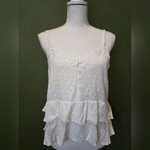 Urban Romantics White Lace Trimmed Women's Top